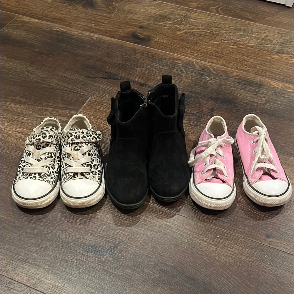 Toddler Girl Size 8 Converse & Black Ankle Boots